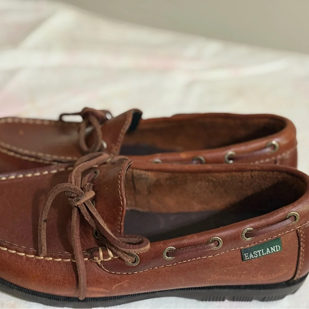 Eastland Brown Leather Boat Loafers